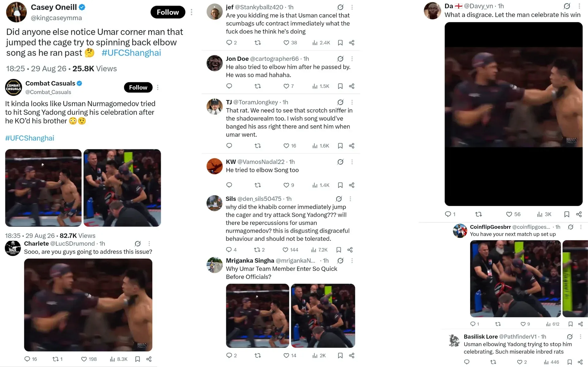 Usman Nurmagomedov actions after Song Yadong's win over Umar Nurmagomedov